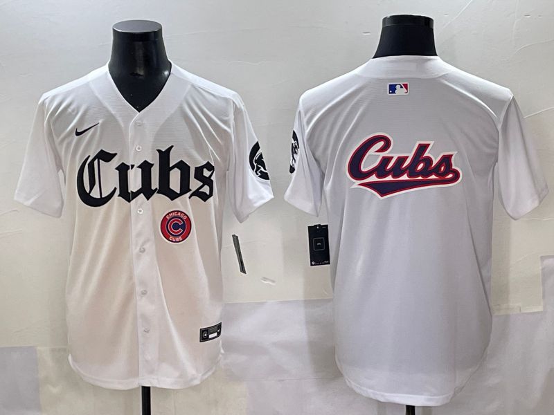 Men 2025 Chicago Cubs Blank White Five generations Joint Name Nike MLB Jersey style 12->chicago cubs->MLB Jersey